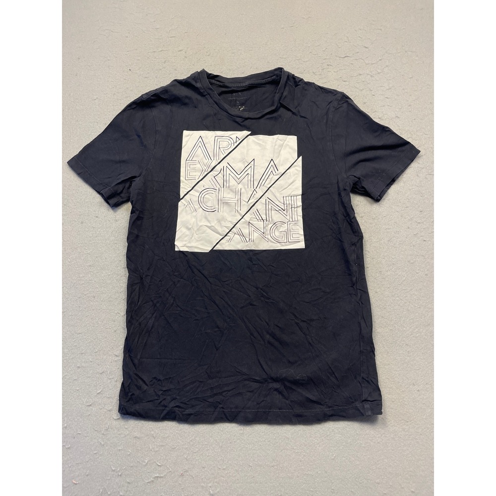 Armani Exchange Graphic Tee Cotton Black Small Mens